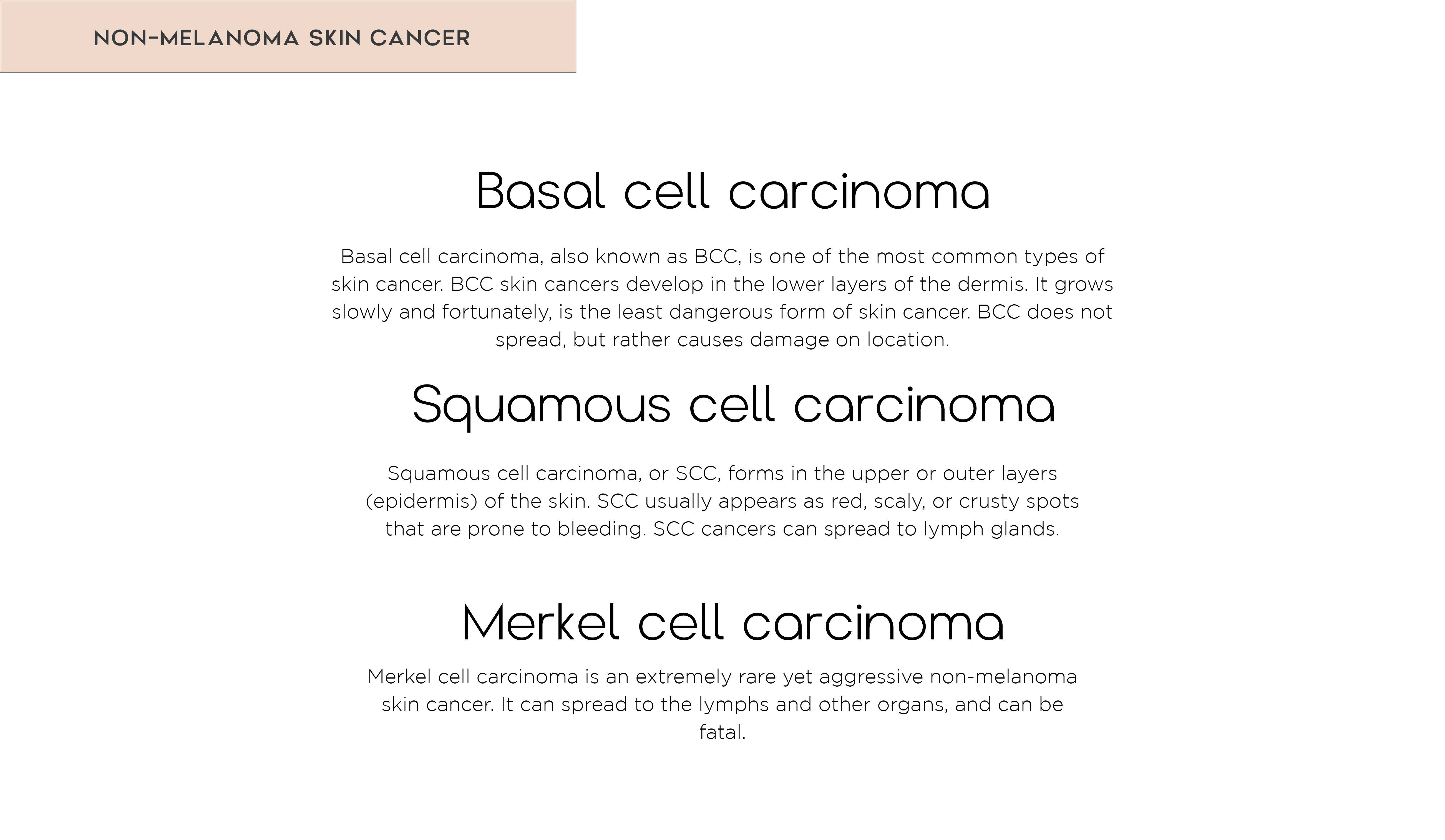 The types of skin cancer