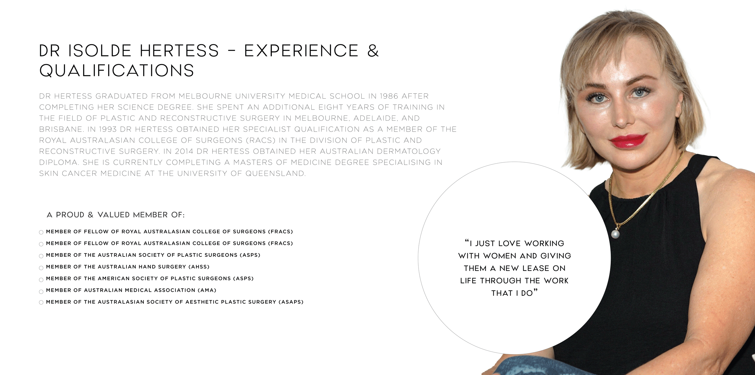 Dr Isolde Hertess - experience & qualifications 